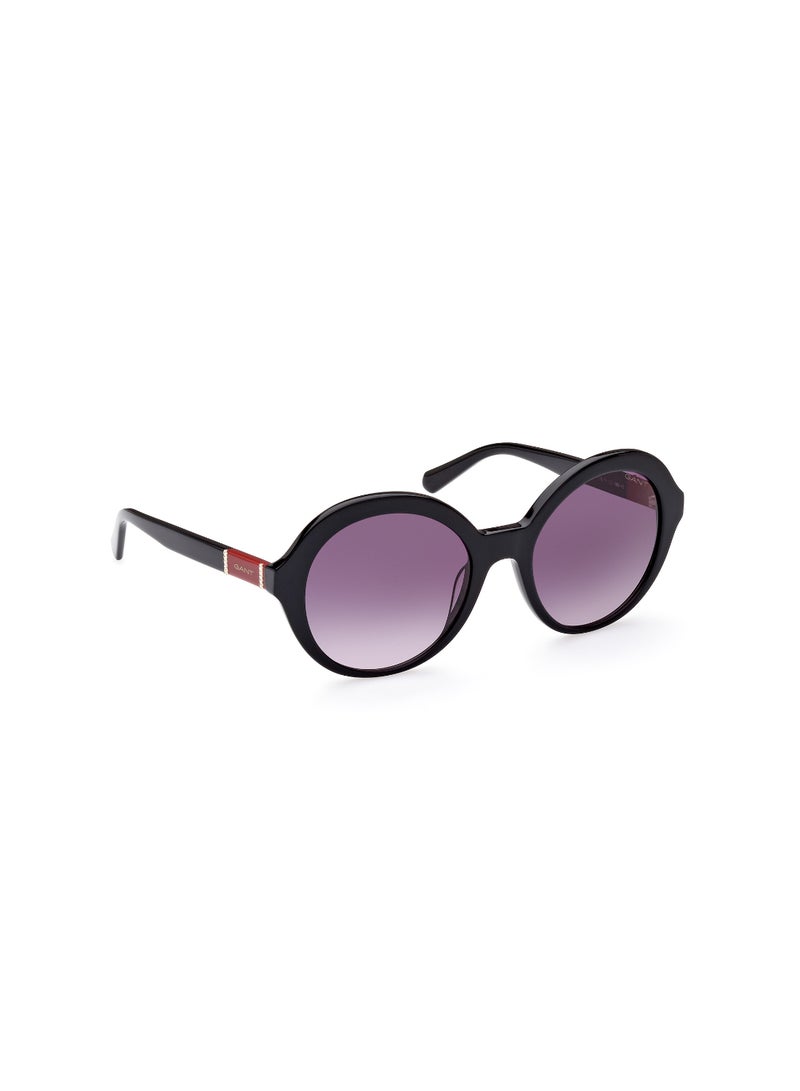 GANT Women's UV Protection Round Shape Acetate Sunglasses GA809401B55 - Lens Size: 55 Mm - Shiny Black - Image 3